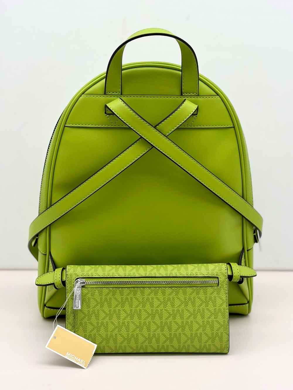 Michael Kors Rhea medium backpack and wallet Set Lime - Picture 2 of 16